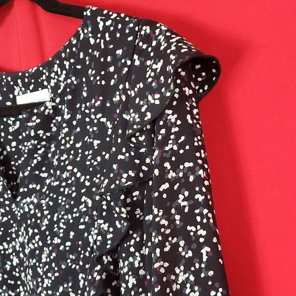 CHARLOTTE‎ BRODY RUFFLE FIT & FLARE DRESS - BLACK POPLAR SILK  Size L - Picture 7 of 10